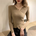 Skinny Knitted Top — Apricot — Size Free Size — Front View
