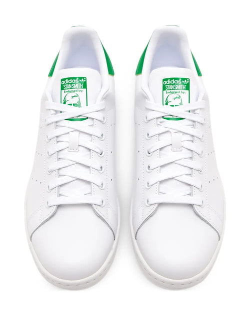 adidas Stan Smith Leather Sneakers — White/Green — Size US M 8 - US W 9.5 — Side View