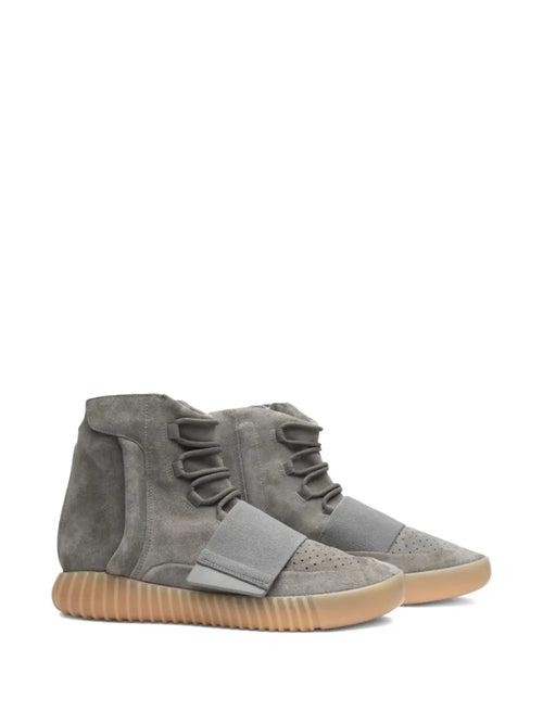 adidas Yeezy Boost 750 Light Grey - Glow In The Dark Sneakers — Light Grey — Size US M 8.5 - US W 10 — Side View