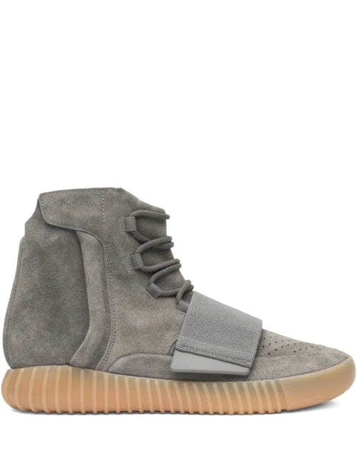 adidas Yeezy Boost 750 Light Grey - Glow In The Dark Sneakers — Light Grey — Size US M 8.5 - US W 10 — Front View