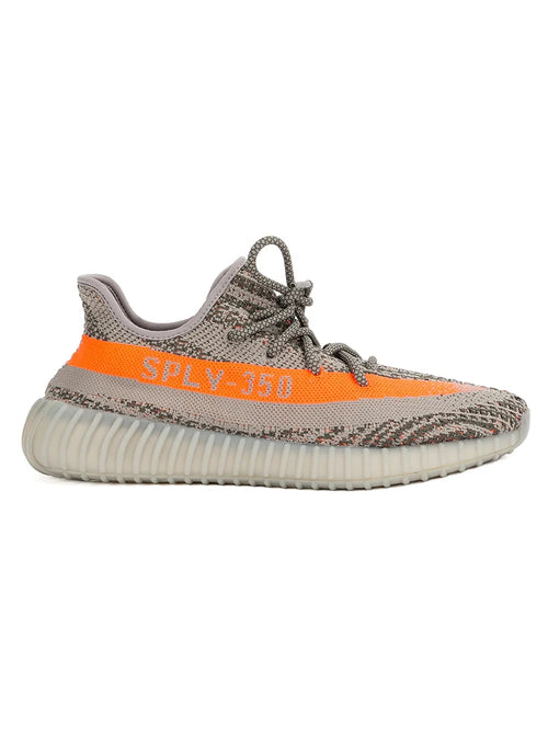 adidas Yeezy Boost 350 V2 Beluga Sneakers — Grey/Orange — Size US M 9 - US W 10.5 — Front View