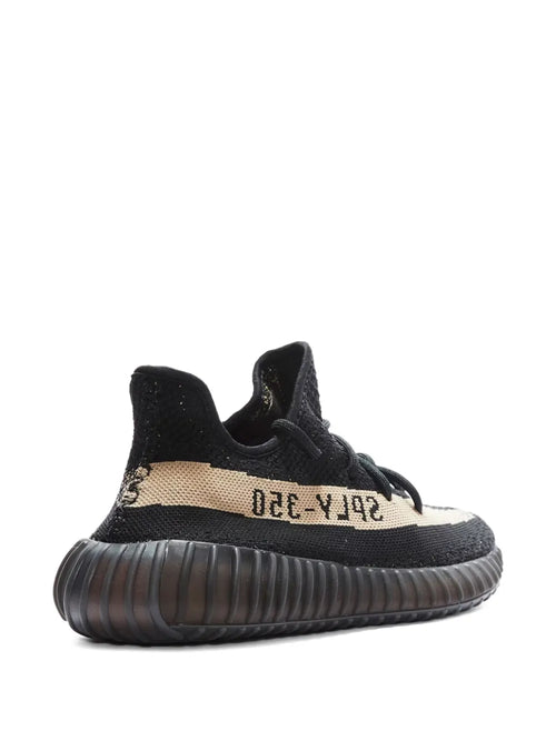 adidas Yeezy Boost 350 V2 Green Sneakers — Black/Light Green — Size US M 5.5 - US W 7 — Side View