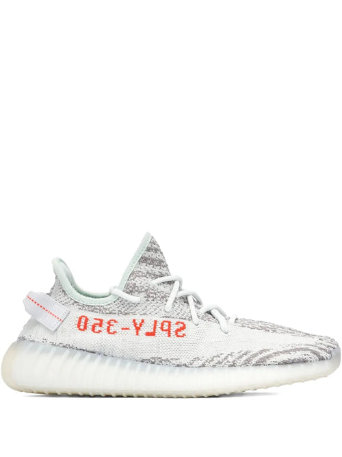 adidas Yeezy Boost 350 V2 Blue Tint Sneakers — Grey — Size US M 9 - US W 10.5 — Front View