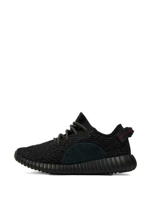 adidas Yeezy Boost 350 Pirate Black - 2016 Release Sneakers — Black — Size US M 9 - US W 10.5 — Side View