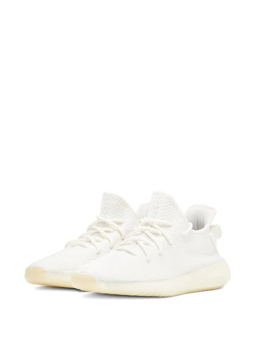 adidas Yeezy Boost 350 V2 Triple White Sneakers — White — Size US M 5.5 - US W 7 — Side View
