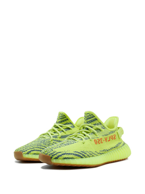 adidas Yeezy Boost 350 V2 Semi Frozen Sneakers — Neon Green — Size US M 5.5 - US W 7 — Side View