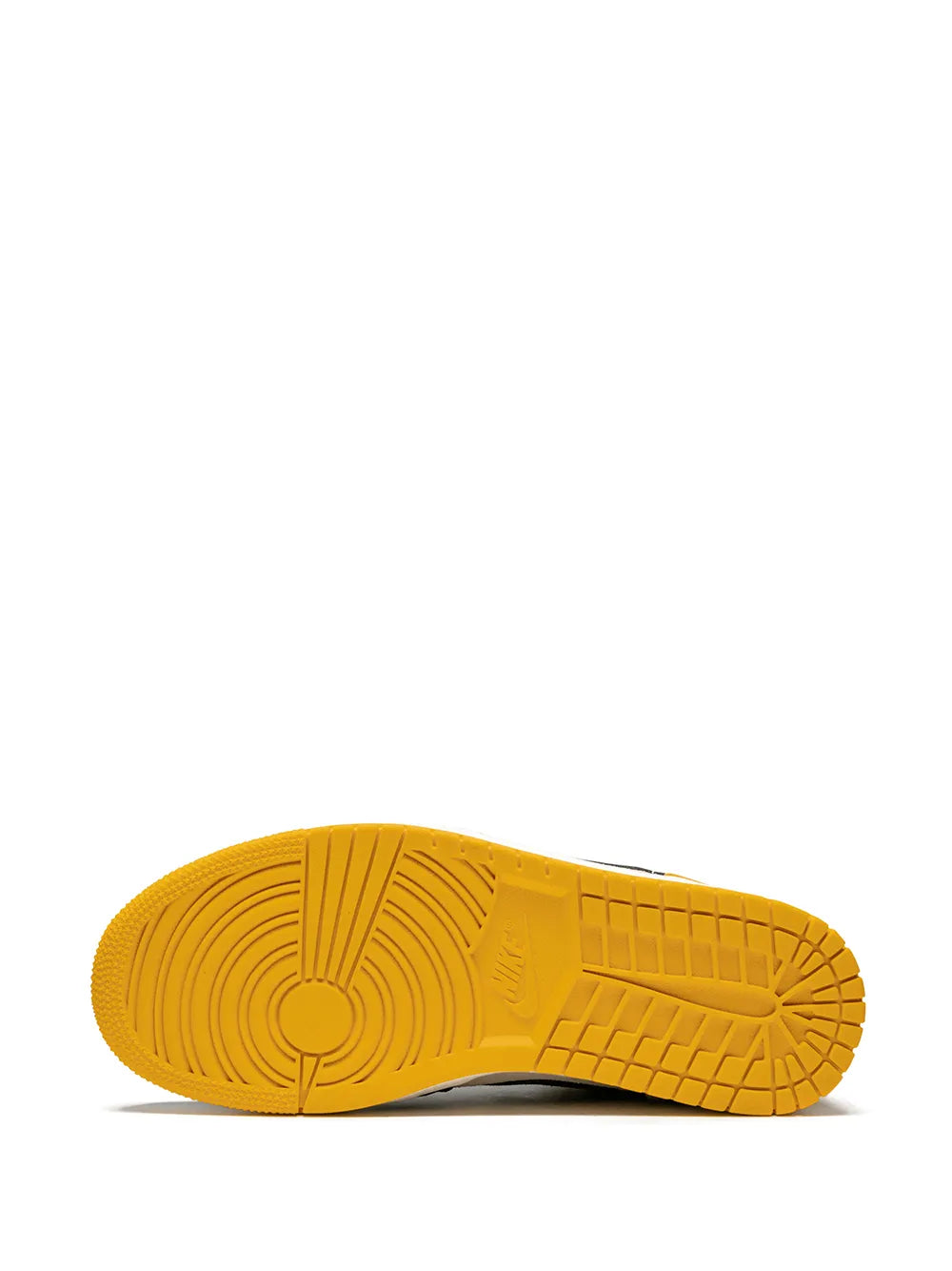 Air Jordan 1 Low University Gold Sneakers — Gym Red/University Gold-Tone/Black — Size US M 9.5 - US W 11 — Top View