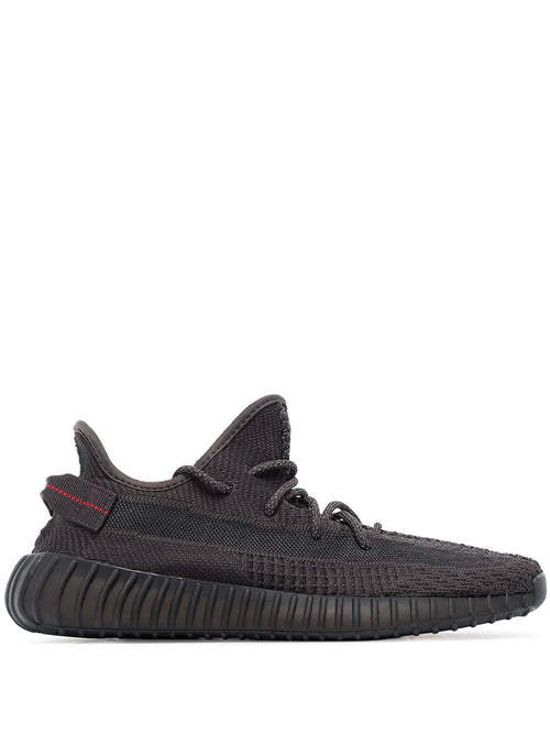 adidas Yeezy Boost 350 V2 Black - Static Sneakers — Black — Size US M 9 - US W 10.5 — Front View