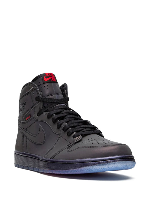 Air Jordan 1 High Zoom Fearless Sneakers — Black/Multicolour — Size US M 8.5 - US W 10 — Side View