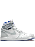 Air Jordan 1 High Zoom Racer Blue Sneakers — White/Racer Blue — Size US M 8.5 - US W 10 — Front View