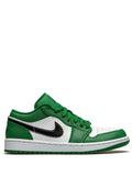 Air Jordan 1 Low Pine Green Sneakers — Pine Green/Black/White — Size US M 10.5 - US W 12 — Front View
