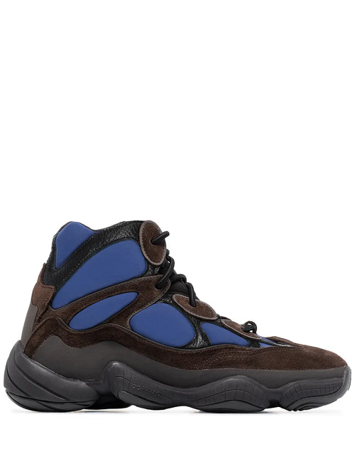adidas Yeezy 500 High Tyrian Sneakers — Blue/Brown — Size US M 8 - US W 9.5 — Front View