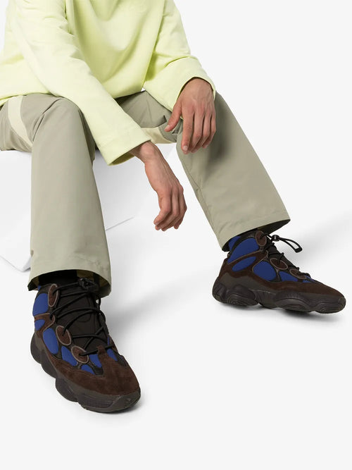 adidas Yeezy 500 High Tyrian Sneakers — Blue/Brown — Size US M 8 - US W 9.5 — Side View