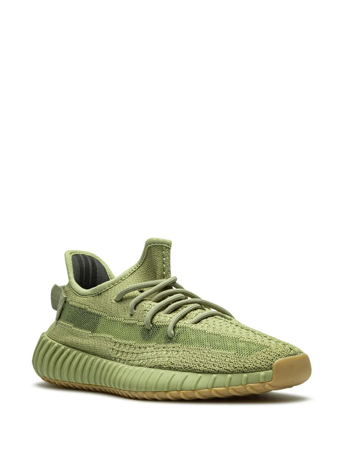 adidas Yeezy Boost 350 V2 Sulfur Sneakers — Sulfur Green — Size US M 5.5 - US W 7 — Side View