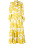 Valentino Garavani Printed Silk Twill Dress — White/ Yellow — Size S — Front View