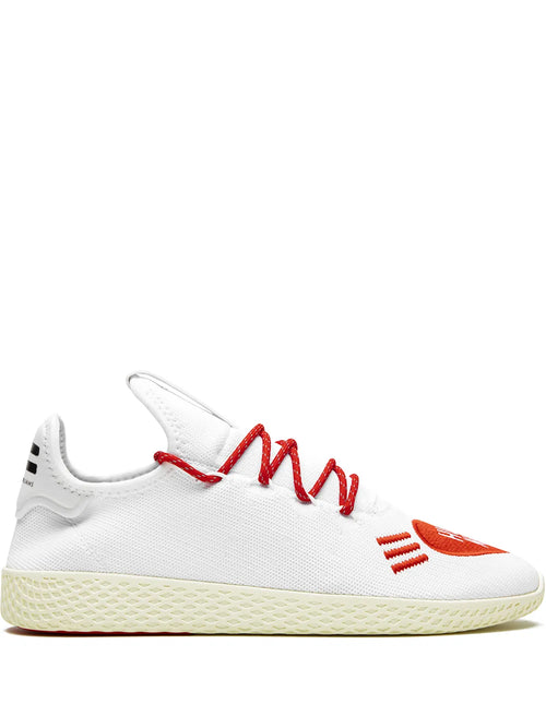 adidas X Pharrell Williams Tennis Hu Human Made Sneakers — White/Scarlet Red — Size US M 10 - US W 11.5 — Front View