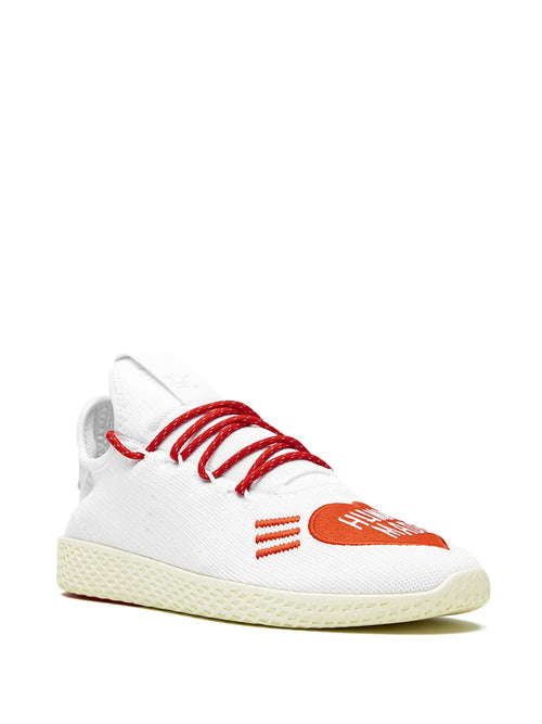 adidas X Pharrell Williams Tennis Hu Human Made Sneakers — White/Scarlet Red — Size US M 10 - US W 11.5 — Side View