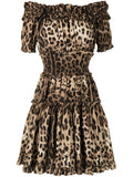 Dolce Gabbana Leopard Print Short Dress — Same as shown — Size L — Front View
