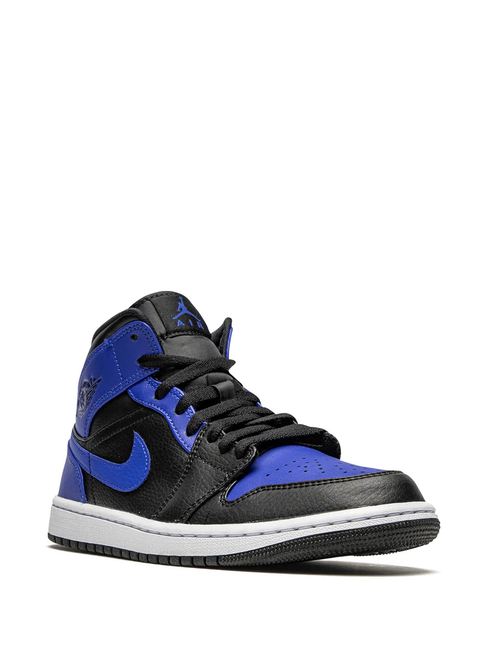 Air Jordan 1 Mid Hyper Royal Sneakers — Black/Blue — Size US M 11.5 - US W 13 — Side View