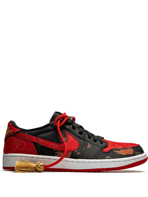 Air Jordan 1 Low Og Chinese New Year 2021 Sneakers — Black/Red — Size US M 10.5 - US W 12 — Front View