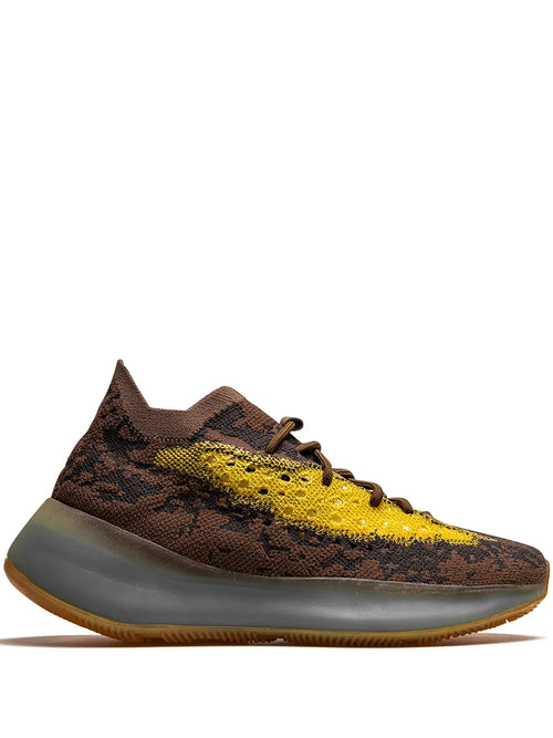 adidas Yeezy Boost 380 Reflective Lmnte Sneakers — Brown/Yellow — Size US M 8.5 - US W 10 — Front View