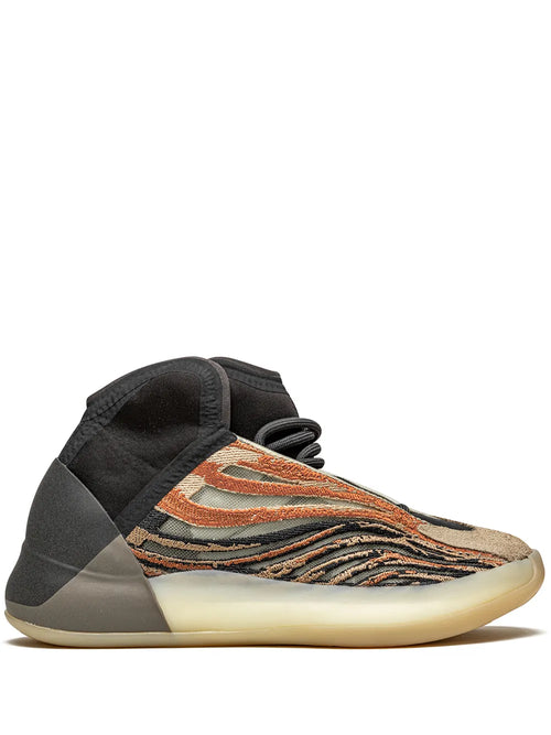 adidas Yeezy Qntm Flash Orange Sneakers — Black/Beige — Size US M 3.5 - US W 5 — Front View
