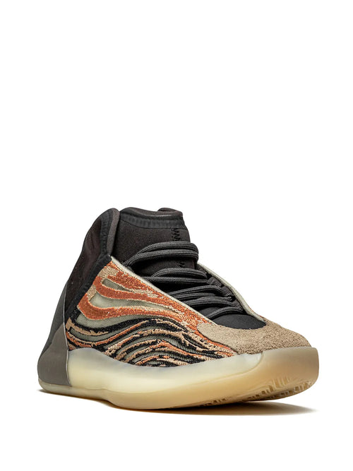 adidas Yeezy Qntm Flash Orange Sneakers — Black/Beige — Size US M 3.5 - US W 5 — Side View