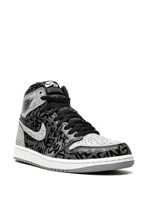 Air Jordan 1 High Rebellionaire Sneakers — Black/Grey/White — Size US M 8.5 - US W 10 — Side View