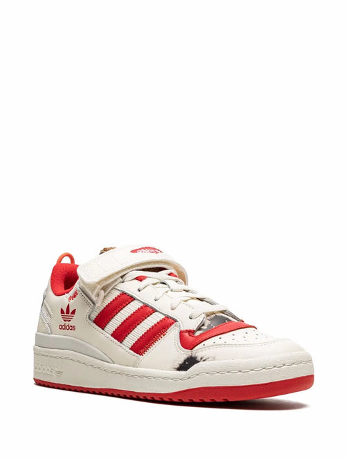 adidas X Home Alone Forum Low Sneakers — White/Red — Size US M 4 - US W 5.5 — Side View