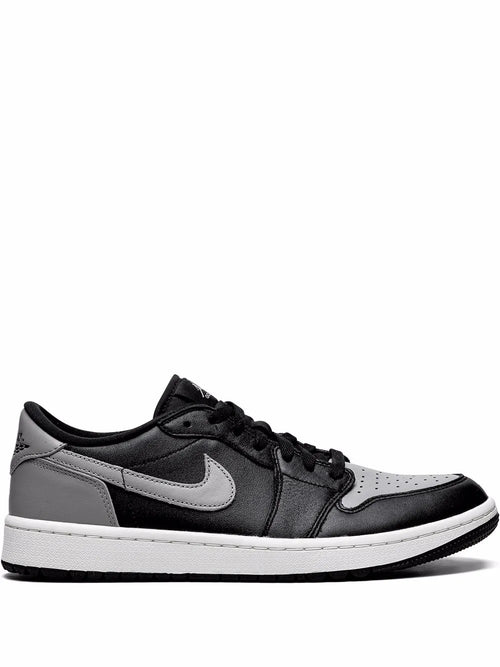 Air Jordan 1 Low Golf Shadow Sneakers — Grey/Black — Size US M 9.5 - US W 11 — Front View
