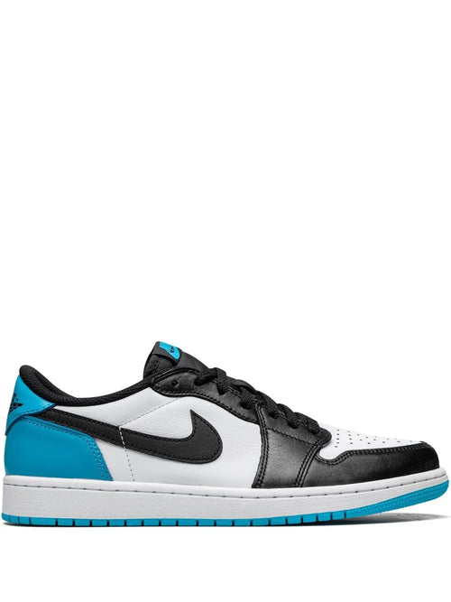 Air Jordan 1 Low Og Unc Sneakers — White/Black/Blue — Size US M 10.5 - US W 12 — Front View