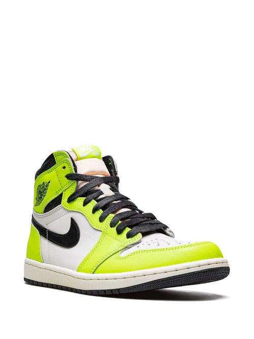 Air Jordan 1 High Og Visionaire Sneakers — Fluorescent Yellow/Black — Size US M 6.5 - US W 8 — Side View