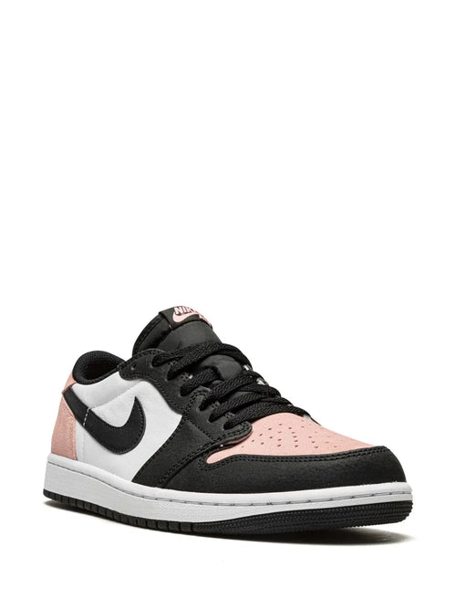 Air Jordan 1 Low Bleached Coral Sneakers — Black/Pink/White — Size US M 11.5 - US W 13 — Side View