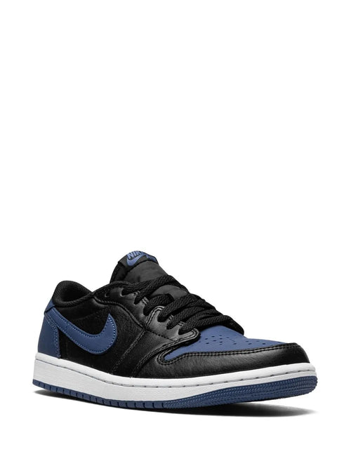 Air Jordan 1 Low Mystic Navy Sneakers — Black/White — Size US M 10.5 - US W 12 — Side View