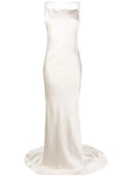 Maison Margiela Satin Fishtail Gown — White — Size XS — Front View