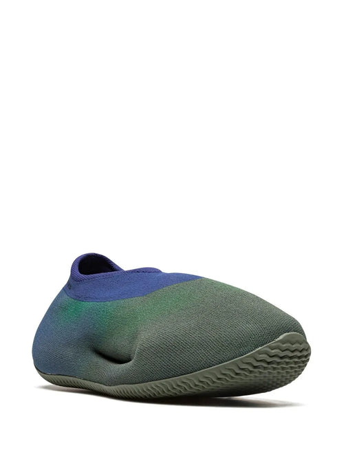 adidas Yeezy Knit Runner Faded Azure Sneakers — Blue/Olive Green — Size US M 3.5 - US W 5 — Side View