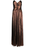 Retrofete Waldorf Floor Length Dress — Brown — Size XS — Front View