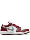 Air Jordan 1 Low Bordeaux Sneakers — Bordeaux Red/White/Grey — Size US M 11.5 - US W 13 — Front View