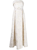 Bambah Veronica Metallic Dress — White/ Red — Size XS — Front View