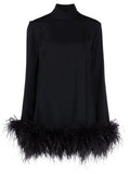 Taller Marmo Gina Feather Trim Mini Dress — Same as shown — Size M — Front View