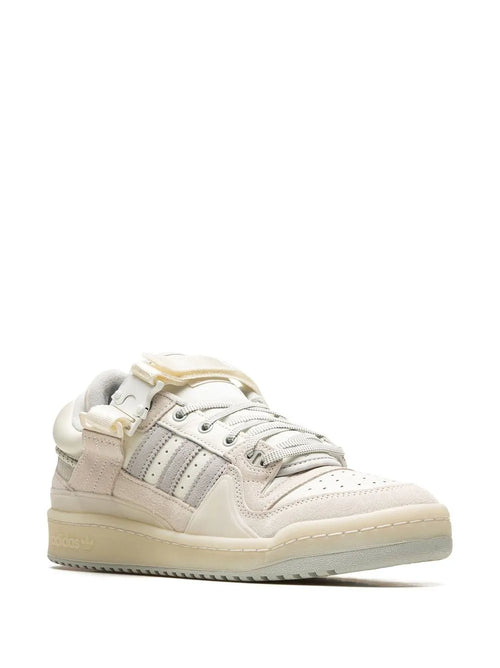 adidas X Bad Bunny Forum Low White Sneakers — Cream White/Light Grey — Size US M 8 - US W 9.5 — Side View