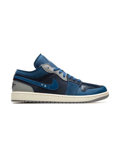 Air Jordan 1 Low Craft Obsidian Sneakers — Blue/Grey — Size US M 9.5 - US W 11 — Side View