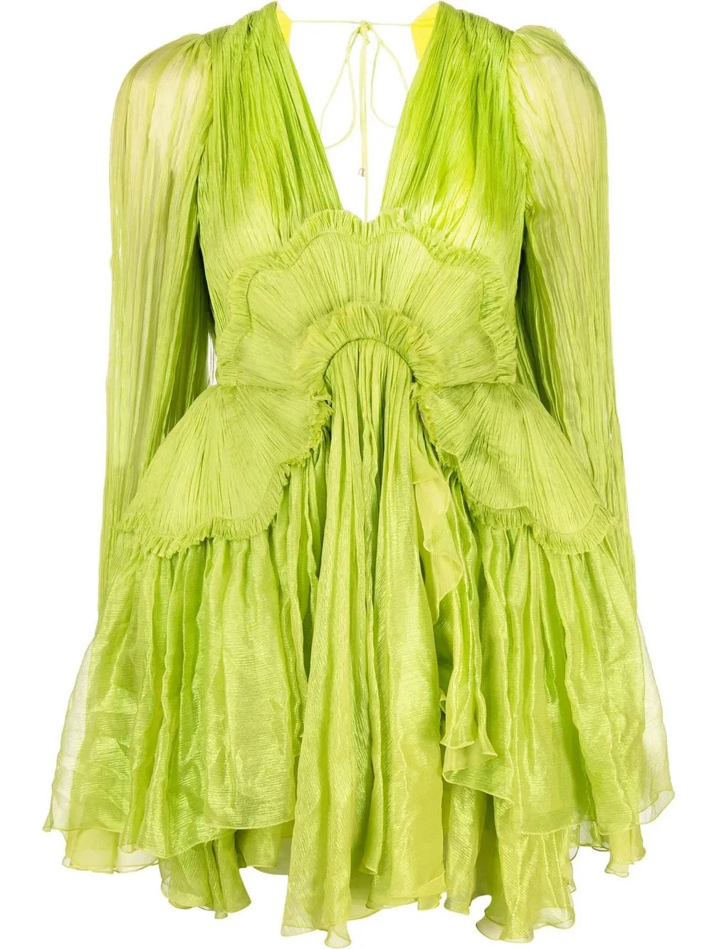 Maria Lucia Hohan Alara Ruffled Minidress — Red — Size S — Front View