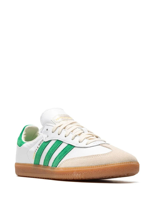 adidas X Sporty & Rich Samba Low-Top Sneakers — White/Green — Size US M 9 - US W 10.5 — Side View