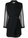 Sandro Panelled Blazer Dress — Black/ Red — Size XS — Front View