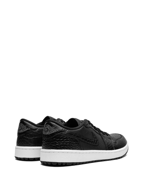 Air Jordan 1 Golf Low Black Croc Sneakers — Black/White — Size US M 6.5 - US W 8 — Side View