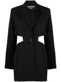 Jacquemus La Robe Bari Blazer Minidress — Black — Size XS — Front View