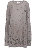 Miu Miu Sequin Embellished Jersey Dress — Grey — Size M — Front View