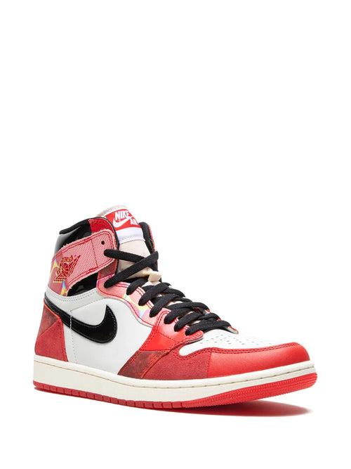 Air Jordan 1 High Og Spider-Man Across The Spider-Verse Sneakers — White/Black/Red — Size US M 6.5 - US W 8 — Side View