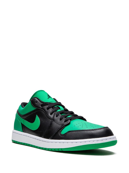 Air Jordan 1 Low Lucky Green Sneakers — Black/Green — Size US M 9.5 - US W 11 — Side View